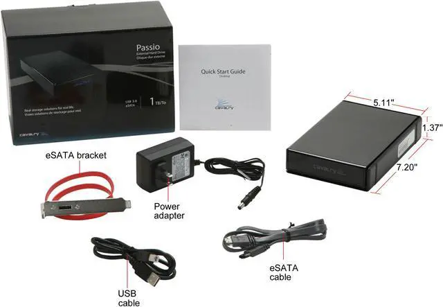 Main image of Cavalry Passio 1TB USB 2.0 / eSATA 3.5" External Hard Drive CAXH3701T0 Black
