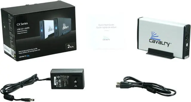 Alt view image 5 of 5 - Cavalry CAXA Series 2TB USB 2.0 / eSATA 3.5" External Hard Drive CAXA3702T0 Silver