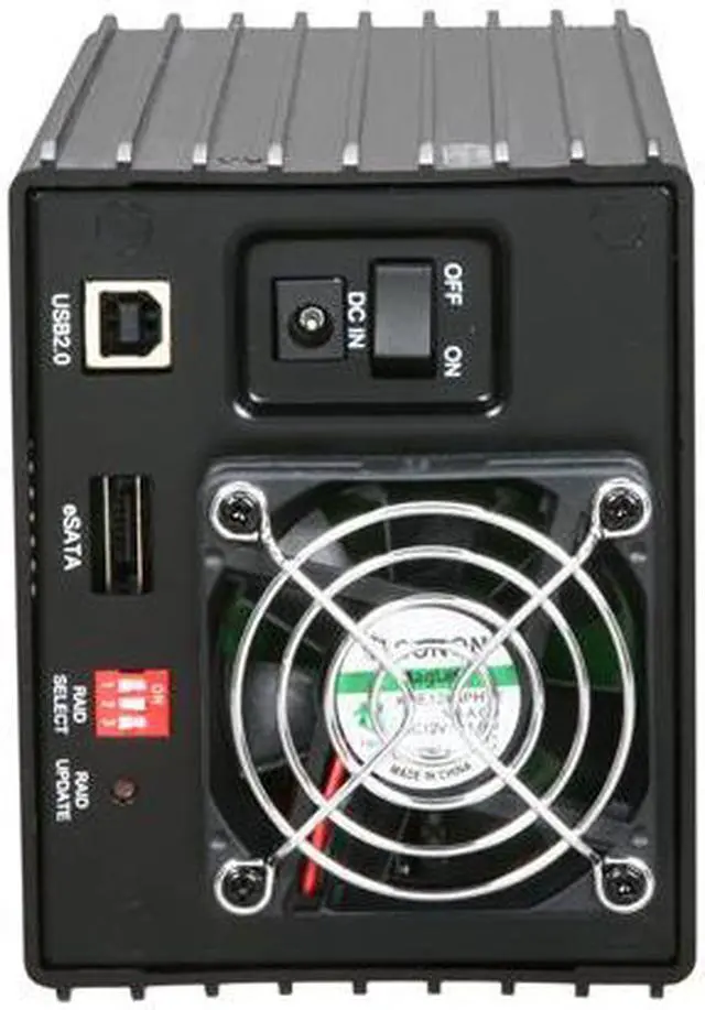 Alt view image 4 of 5 - Cavalry CADA-SA2-B Series 4TB (2x 2TB) eSATA 3.5" 2-Bay RAID Disk Array External Hard Drive CADA004SA2-B Black
