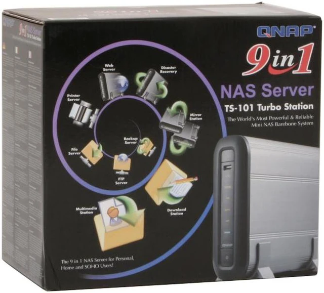Alt view image 7 of 7 - QNAP TS-101 9-in-1 NAS Server