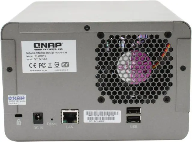 Alt view image 3 of 6 - QNAP TS-209 Pro Diskless System All-in-one NAS Server for Business Users