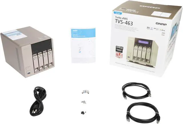 Alt view image 7 of 7 - QNAP TVS-463-8G-US Diskless System 8GB DDR3L-1600 x 1 Affordable 10GbE-ready Golden Cloud Turbo vNAS