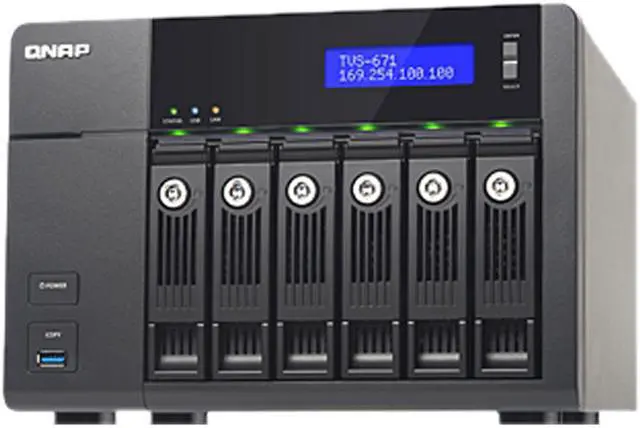 Main image of QNAP TVS-671-i5-8G-US 6-Bay Intel Core i5 3.0GHz Quad Core, 8GB RAM, 4LAN, 10G-ready (TVS-671-i5-8G-US)