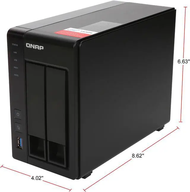 Alt view image 3 of 13 - QNAP 2 Bay TS-251+ Next Gen Personal Cloud NAS, Intel 2.0GHz Quad-Core CPU with Media Transcoding