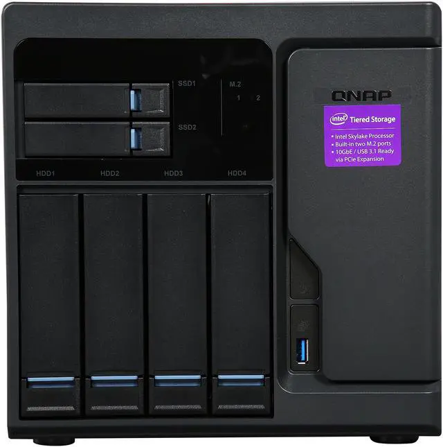 Alt view image 2 of 8 - QNAP High Performance 6 bay (4+2) NAS / iSCSI IP-SAN. Intel Skylake Core i3-7100 3.9 GHz Dual core, 8GB RAM, 10G-ready
