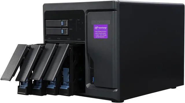 Alt view image 7 of 8 - QNAP High Performance 6 bay (4+2) NAS / iSCSI IP-SAN. Intel Skylake Core i3-7100 3.9 GHz Dual core, 8GB RAM, 10G-ready