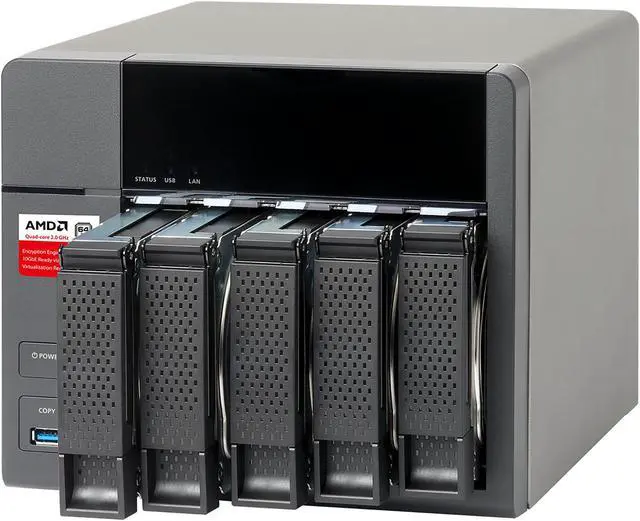 Alt view image 2 of 5 - QNAP TS-563-2G 5-Bay AMD 64bit x86-based NAS, Quad Core 2.0GHz, 2GB RAM, 2 x 1GbE, 10G-ready
