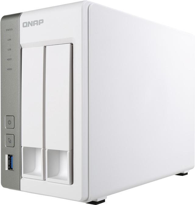 QNAP TS-231P-US 2-bay Personal Cloud NAS with DLNA, Mobile Apps and AirPlay  Support. ARM Cortex A15 1.7 GHz Dual Core, 1GB RAM