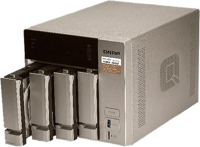 Alt view image 2 of 4 - QNAP TVS-473-64G-US 4-bay NAS / iSCSI IP-SAN, AMD R Series Quad-core 2.1 GHz, 64GB RAM, 10G-ready