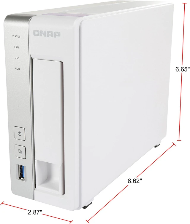 Alt view image 2 of 8 - QNAP TS-131P 1-bay Personal Cloud NAS with DLNA, Mobile Apps and AirPlay Support. ARM Cortex A15 1.7 GHz Dual Core, Chromecast Support