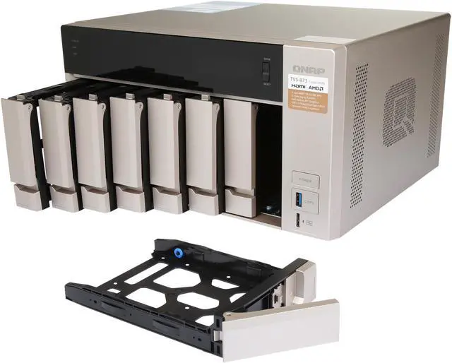 Alt view image 6 of 8 - QNAP TVS-873-8G-US 8-bay NAS/iSCSI IP-SAN, AMD R Series Quad-core 2.1 GHz, 8GB RAM, 10G-ready