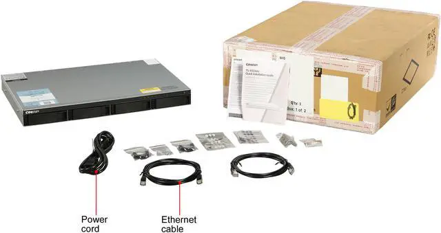 Alt view image 6 of 6 - QNAP TS-431XeU-2G-US 4-bay 1U Short-Depth Rackmount NAS with Built-in 10 GbE Network