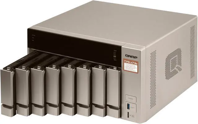 Alt view image 8 of 13 - Qnap 8-bay NAS/iSCSI IP-SAN, AMD R series Quad-core 2.1GHz, 8GB RAM, 10G-ready (TVS-873e-8G-US)