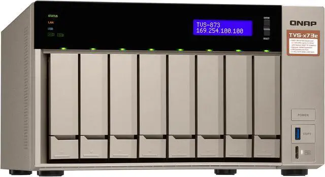 Alt view image 7 of 13 - Qnap 8-bay NAS/iSCSI IP-SAN, AMD R series Quad-core 2.1GHz, 8GB RAM, 10G-ready (TVS-873e-8G-US)