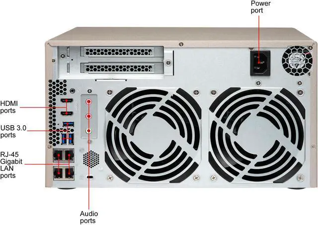 Alt view image 12 of 13 - Qnap 8-bay NAS/iSCSI IP-SAN, AMD R series Quad-core 2.1GHz, 8GB RAM, 10G-ready (TVS-873e-8G-US)