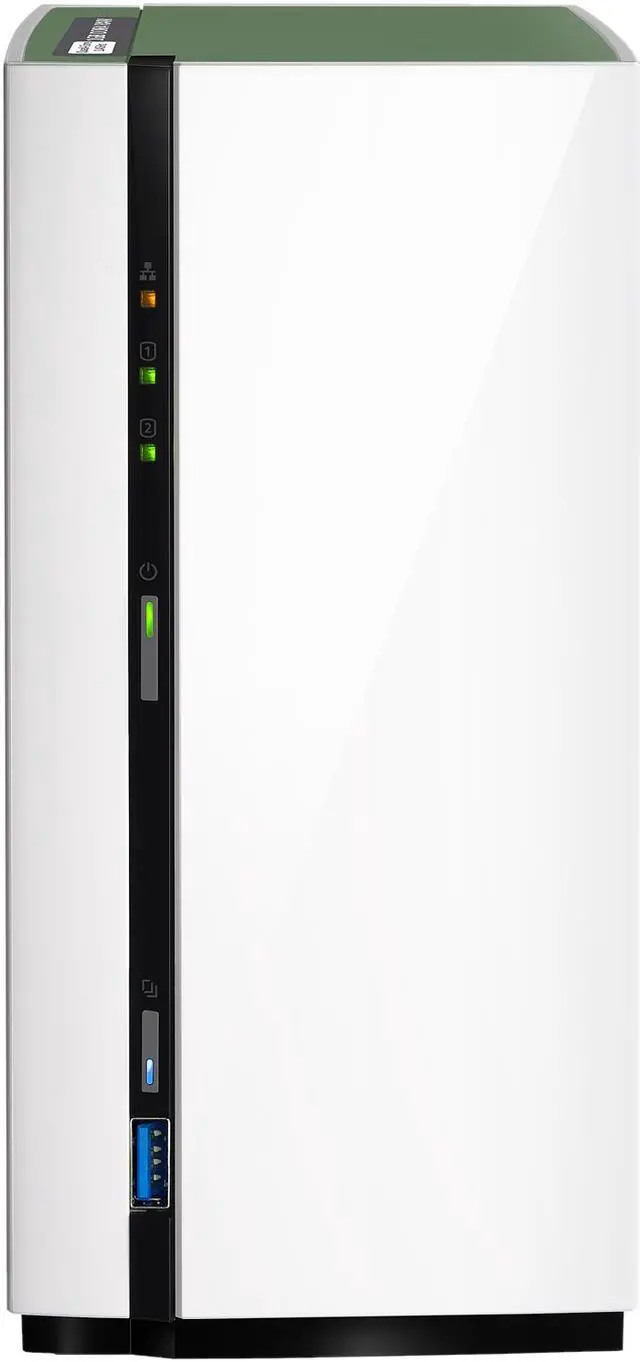 Alt view image 2 of 9 - Qnap 2-bay NAS, ARM Quad-core 1.4GHz, 1GB DDR4 RAM, 3.5" SATA HDDs, 1xUSB3.0, 2xUSB2.0, 1x GbE LAN (TS-228A-US)