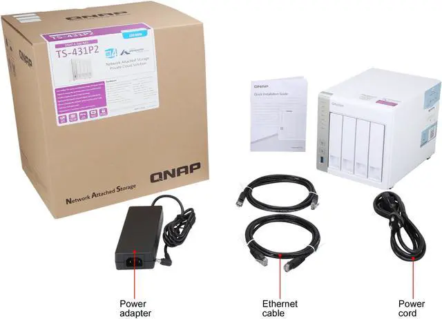 Alt view image 10 of 9 - QNAP 4-Bay TS-431P2-1G-US Personal Cloud NAS with DLNA, ARM Cortex A15 1.7GHz Quad Core, 1GB RAM