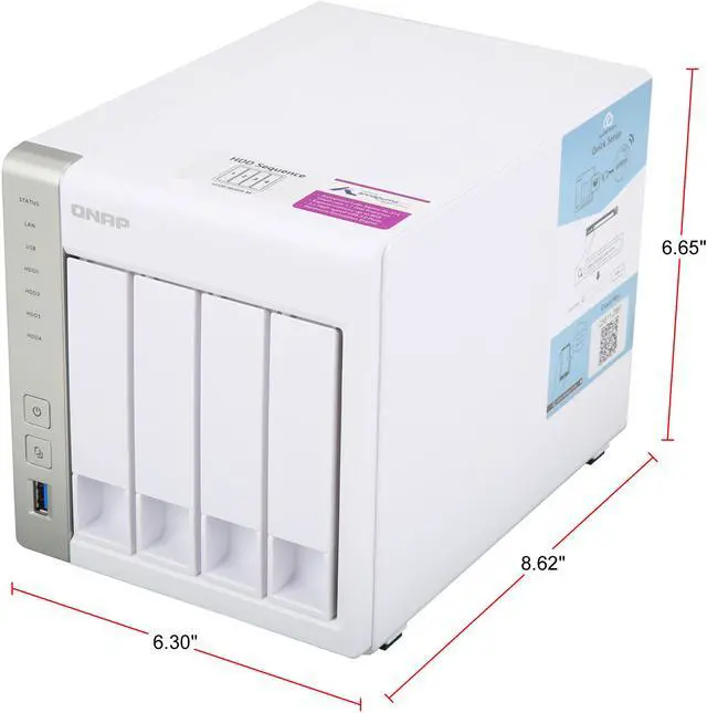 Alt view image 3 of 9 - QNAP 4-Bay TS-431P2-1G-US Personal Cloud NAS with DLNA, ARM Cortex A15 1.7GHz Quad Core, 1GB RAM