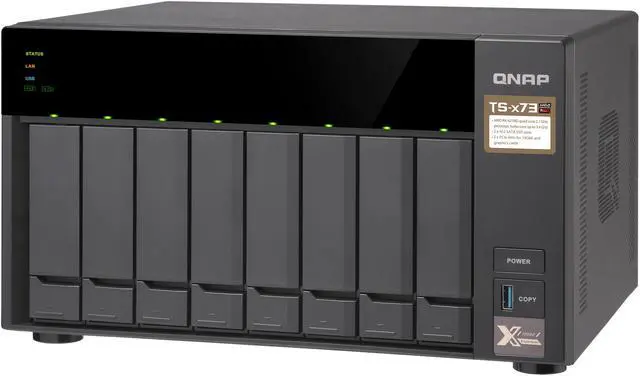 Alt view image 6 of 13 - QNAP TS-873-4G-US 8-Bay NAS/iSCSI IP-SAN, AMD R Series Quad-core 2.1GHz, 4GB RAM, 10G-Ready