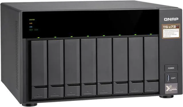 Alt view image 3 of 13 - QNAP TS-873-4G-US 8-Bay NAS/iSCSI IP-SAN, AMD R Series Quad-core 2.1GHz, 4GB RAM, 10G-Ready