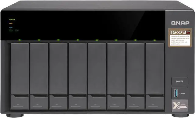 Alt view image 4 of 13 - QNAP TS-873-4G-US 8-Bay NAS/iSCSI IP-SAN, AMD R Series Quad-core 2.1GHz, 4GB RAM, 10G-Ready
