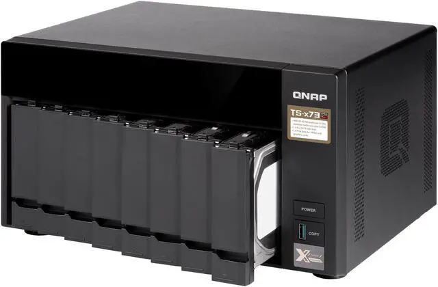 Alt view image 8 of 13 - QNAP TS-873-4G-US 8-Bay NAS/iSCSI IP-SAN, AMD R Series Quad-core 2.1GHz, 4GB RAM, 10G-Ready