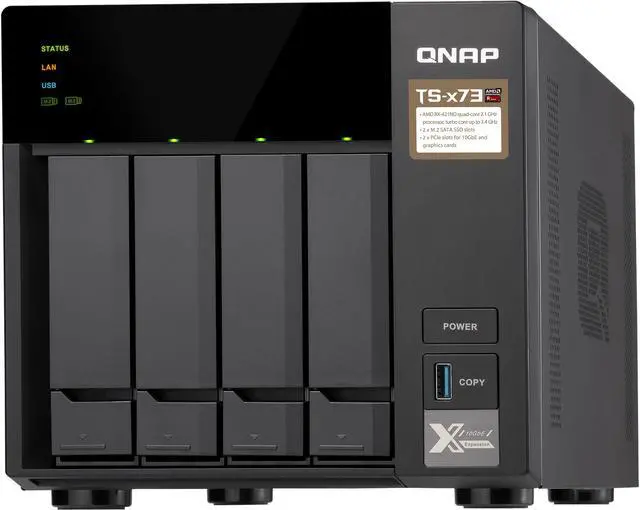 QNAP TS-473-4G-US 4-Bay NAS/iSCSI IP-SAN, AMD R Series Quad QNAP TS-473-4G-US 4-Bay NAS/iSCSI IP-SAN, AMD R Series Quad