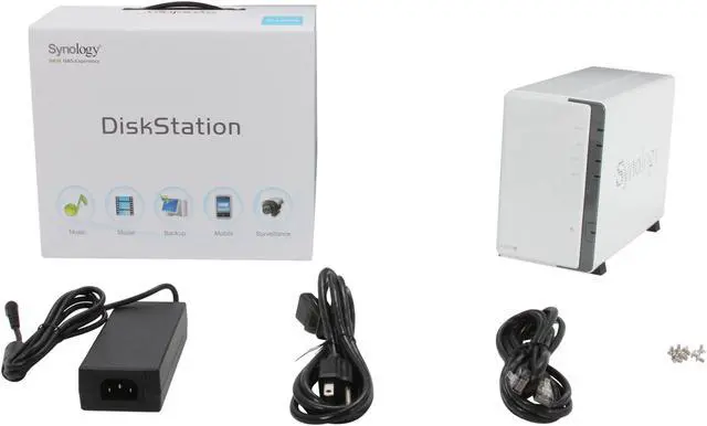 Alt view image 5 of 5 - Synology DS212J Diskless System DiskStation Budget-friendly 2-bay NAS Server for Small Office and Home Use