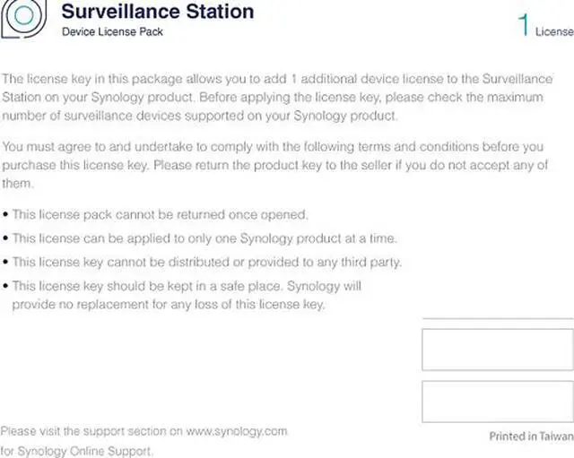 Alt view image 4 of 4 - Synology CLP1 IP Camera License Pack for 1 User