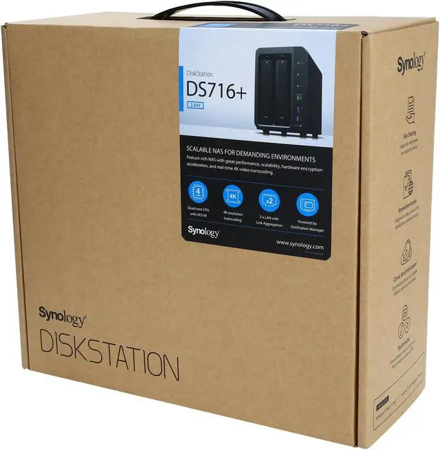 Alt view image 6 of 6 - SYNOLOGY DS716+ NAS Server DiskStation Quad Core 2.08 GHz 2Bay 2G DDR3 (No HDD)