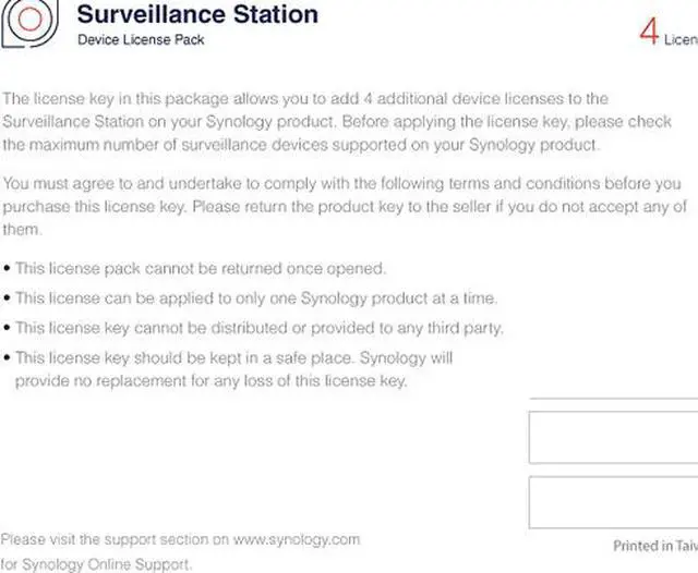 Alt view image 4 of 4 - Synology IP Camera License Pack for 4 (CLP4)