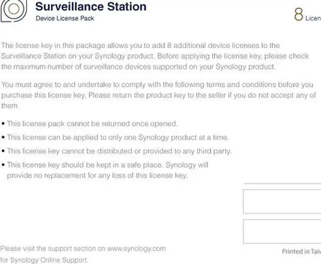 Alt view image 4 of 4 - Synology CLP8 Camera License Pack - 1 code to connect up to 8 IP cameras