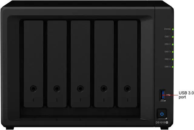Alt view image 3 of 10 - Synology 5 Bay NAS DiskStation DS1019+ (Diskless)
