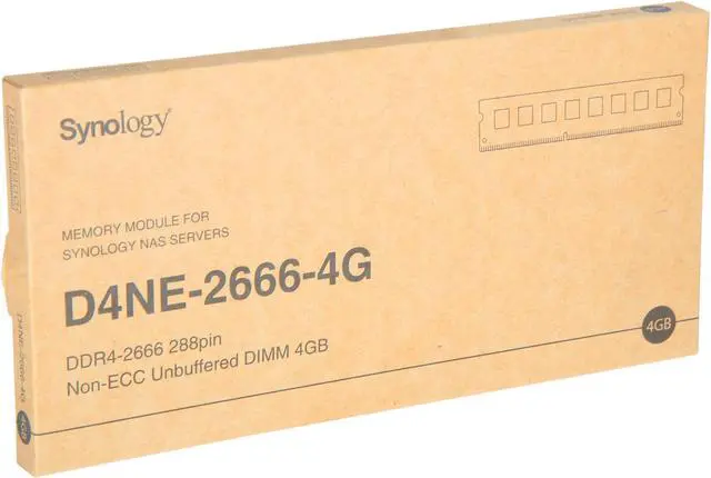 Alt view image 3 of 3 - Synology D4NE-2666-4G DDR4-2666 Non-ECC Unbuffered DIMM 288-pin 1.2V