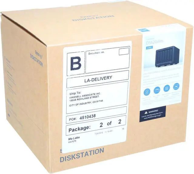 Alt view image 9 of 9 - Synology 6 Bay Desktop NAS DiskStation DS620slim (Diskless)
