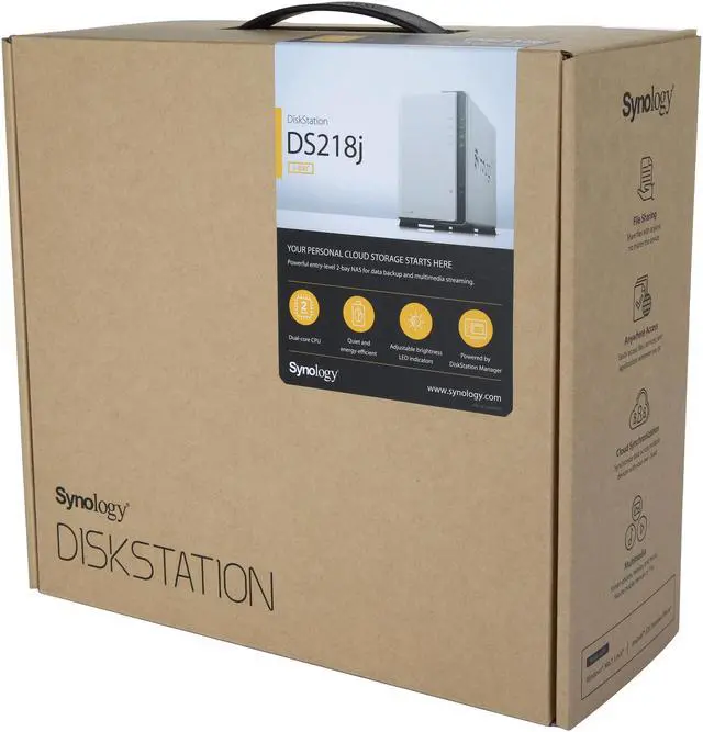 Alt view image 8 of 8 - Synology 2 bay NAS DiskStation DS218j (Diskless)