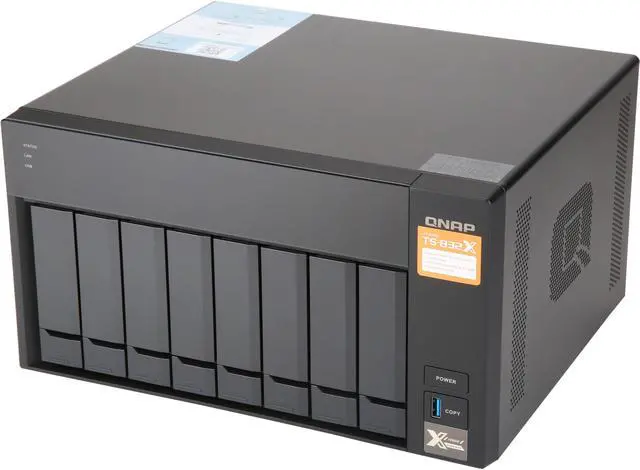 Main image of QNAP TS-832X-8G-US High-Performance 8-Bay 64-bit NAS Built-in 2 x 10GbE (SFP+) Network, Hardware Encryption, Quad Core 1.7GHz, 8GB RAM, 2 x 1GbE