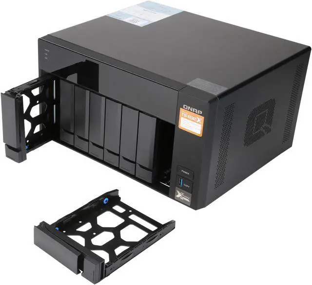 Alt view image 9 of 10 - QNAP TS-832X-8G-US High-Performance 8-Bay 64-bit NAS Built-in 2 x 10GbE (SFP+) Network, Hardware Encryption, Quad Core 1.7GHz, 8GB RAM, 2 x 1GbE