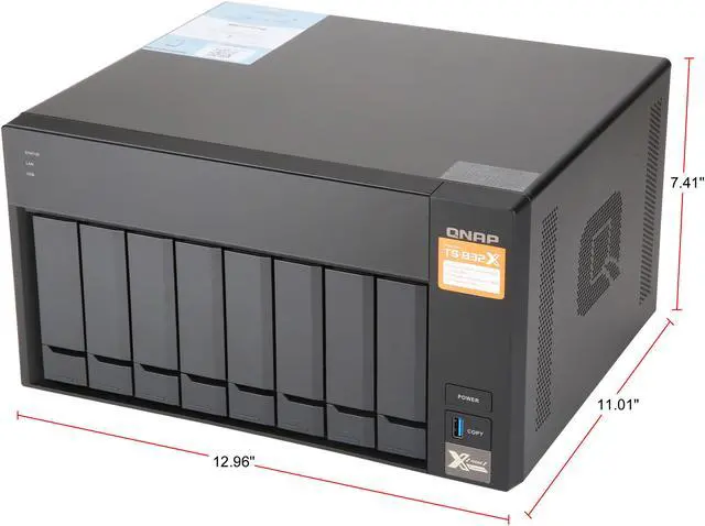Alt view image 2 of 10 - QNAP TS-832X-8G-US High-Performance 8-Bay 64-bit NAS Built-in 2 x 10GbE (SFP+) Network, Hardware Encryption, Quad Core 1.7GHz, 8GB RAM, 2 x 1GbE