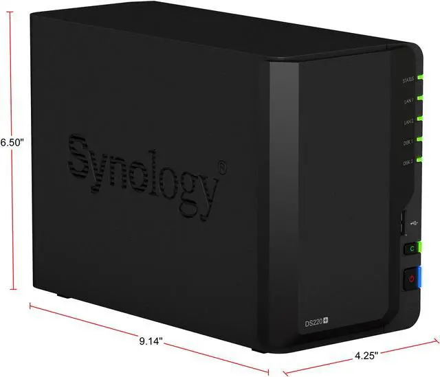 Alt view image 6 of 10 - Synology 2 bay NAS DiskStation DS220+ (Diskless)