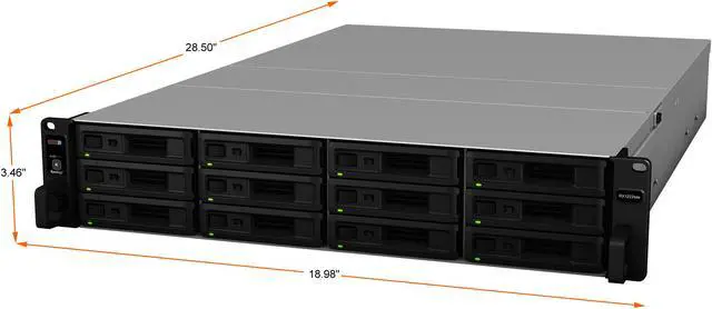 Alt view image 3 of 7 - Synology 12 Bay Rackmount NAS Expansion Unit RX1222sas (Diskless)