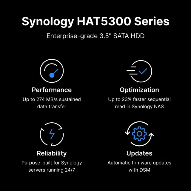 Alt view image 2 of 3 - Synology HAT5310-18T 18TB 7200 RPM 512MB Cache SATA 6.0Gb/s 3.5" Enterprise 3.5" SATA HDD