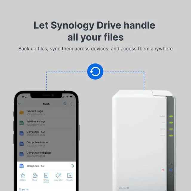Alt view image 4 of 10 - Synology 2-bay DiskStation DS223j (Diskless)