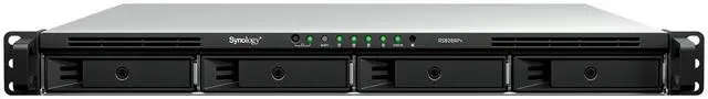 Main image of Synology 4bay NAS RackStation - AMD V1500B (2.2 GHz) - 2 Ram Slots - 4 Drive Bays - Gigabit Ethernet - USB 3.2 - 4x RJ-45 - RS826RP+