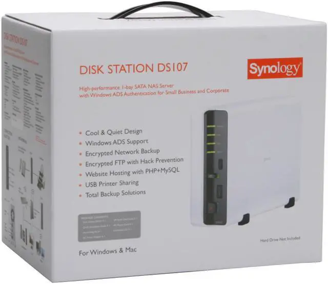 Alt view image 7 of 7 - Synology DS-107 Diskless System 1-bay SATA NAS Server