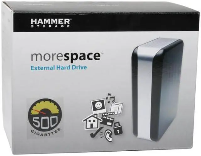 Alt view image 9 of 9 - HAMMER Morespace 500GB USB 2.0 3.5" External Hard Drive HU1100-500
