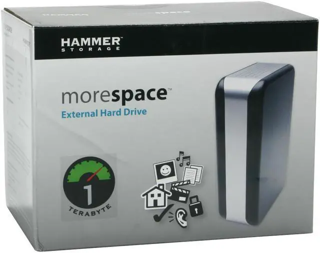 Alt view image 7 of 7 - HAMMER Morespace 1TB USB 2.0 3.5" External Hard Drive by Bell Micro HU1100-1000