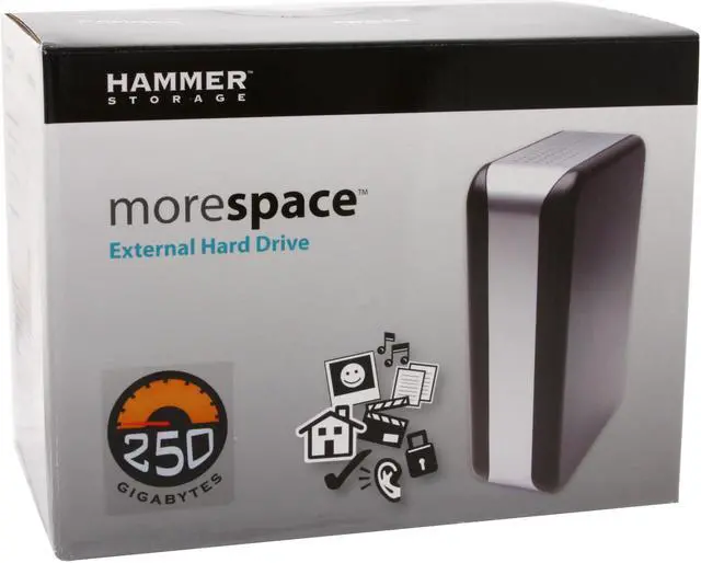Alt view image 7 of 7 - HAMMER morespace 250GB USB 2.0 3.5" External Hard Drive by Bell Micro HU1100-250