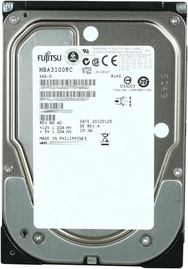 Alt view image 2 of 4 - Fujitsu MBA3300RC 300GB 15000 RPM 16MB Cache Serial Attached SCSI (SAS) 3.5" Internal Hard Drive Bare Drive