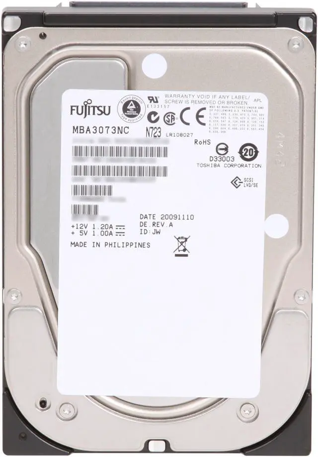 Alt view image 2 of 4 - Fujitsu MBA3073NC 73.5GB 15000 RPM 8MB Cache SCSI Ultra320 80pin 3.5" Internal Hard Drive Bare Drive